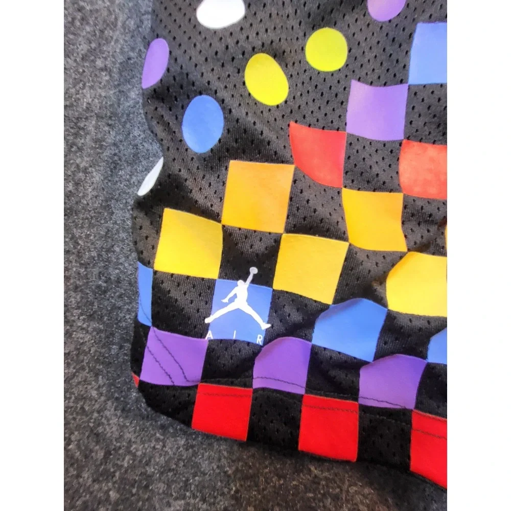 Jordan Shorts Mens Black Multicolor Print Graphic Jumpman Logo Large AOP